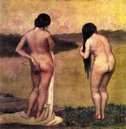 김관호. '해질 녘'(1916).