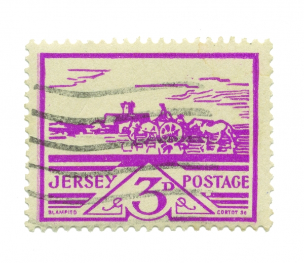 1943. 저지에서 발행된 우표. 도안은 해초 따는 사람들 묘사. [사진=흐름출판]